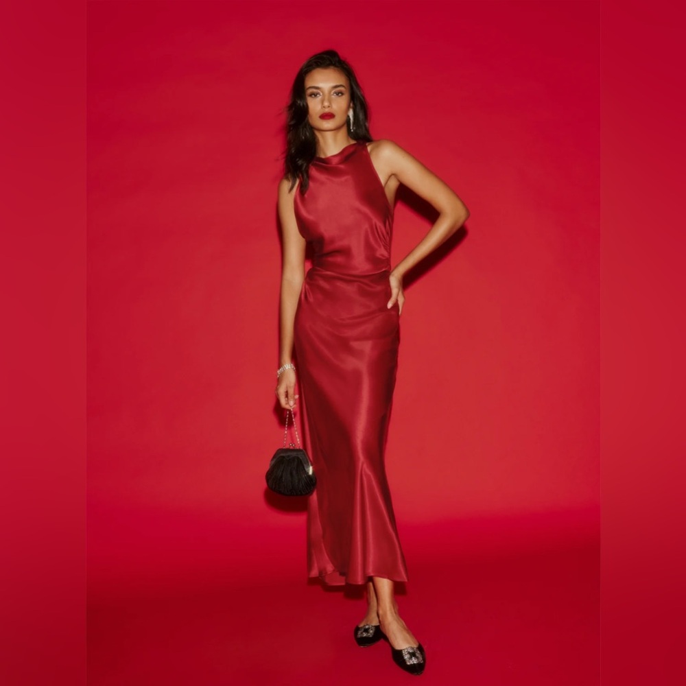 Reformation Casette Silk Dress - Sangre sz 10
